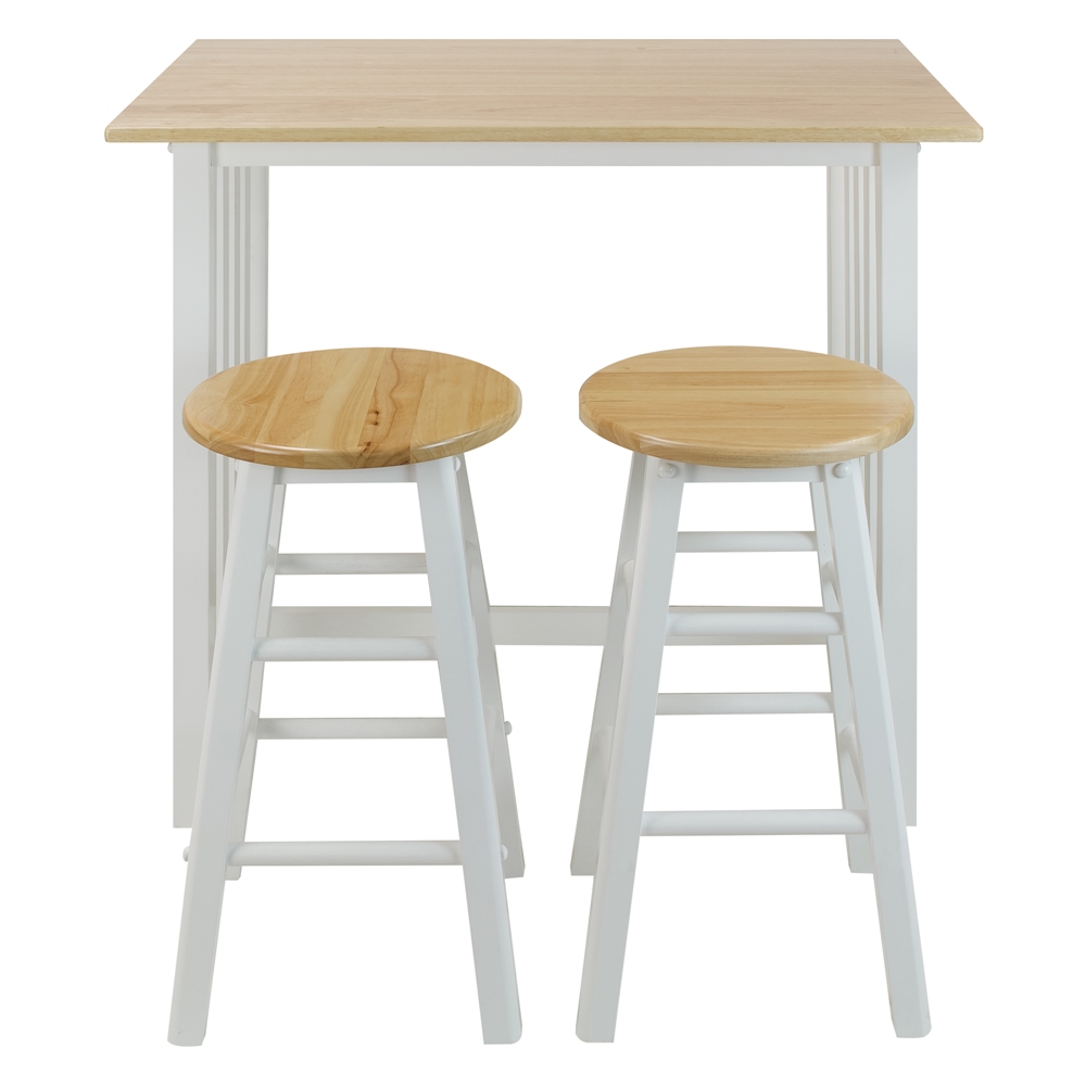 3pcs Breakfast Set made with Solid Wood-White