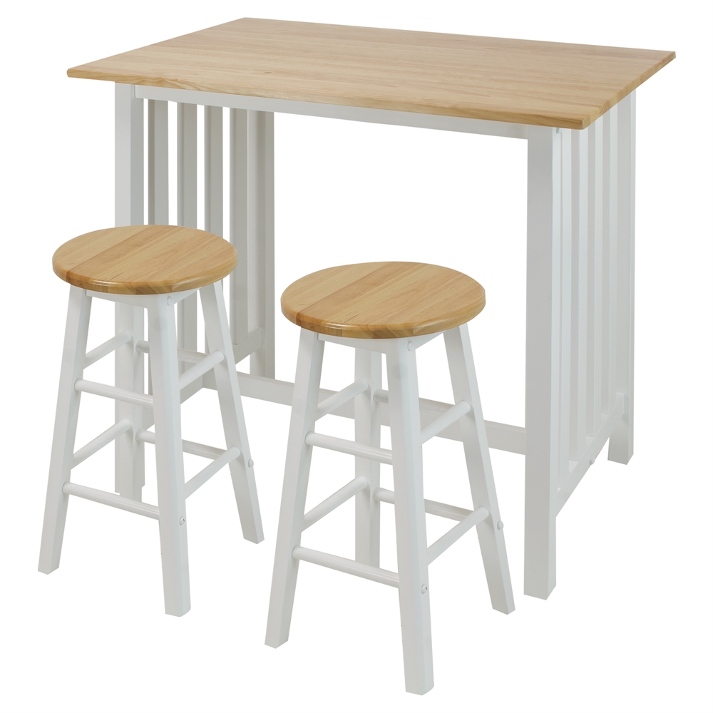 3pcs Breakfast Set made with Solid Wood-White