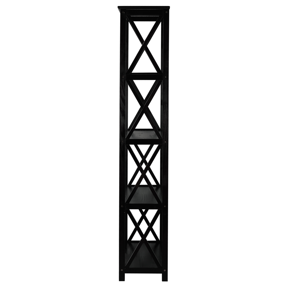 Montego 5-Shelf Bookcase-Black