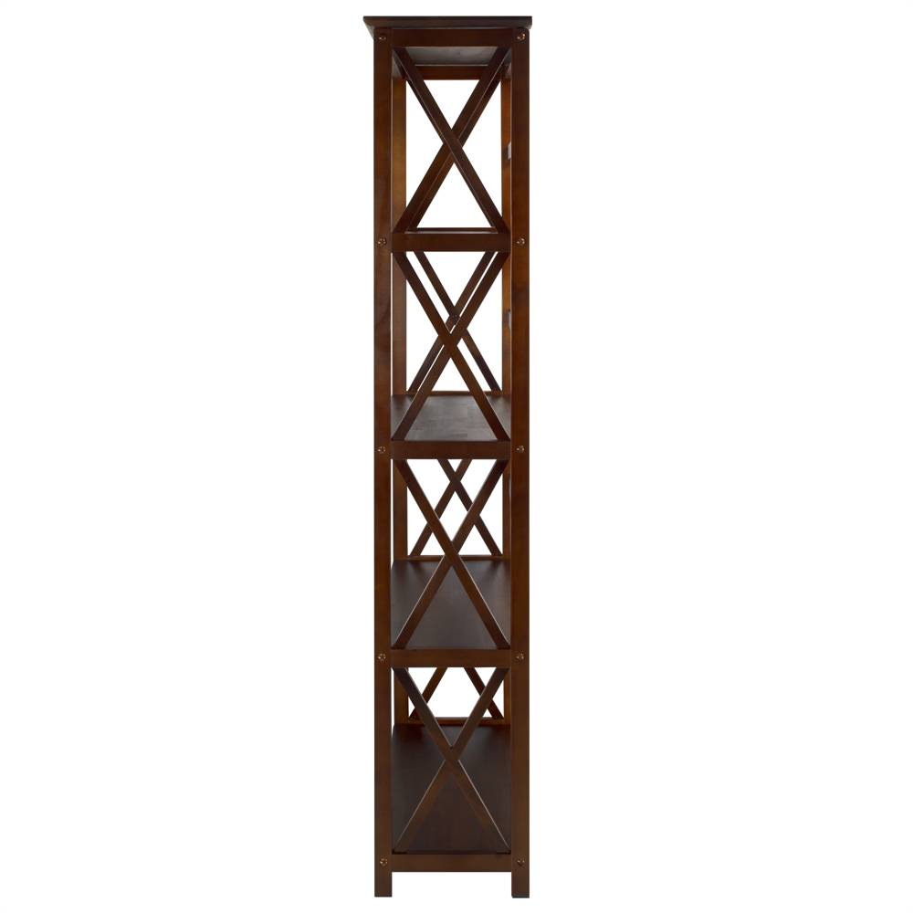 Montego 5-Shelf Bookcase-Walnut