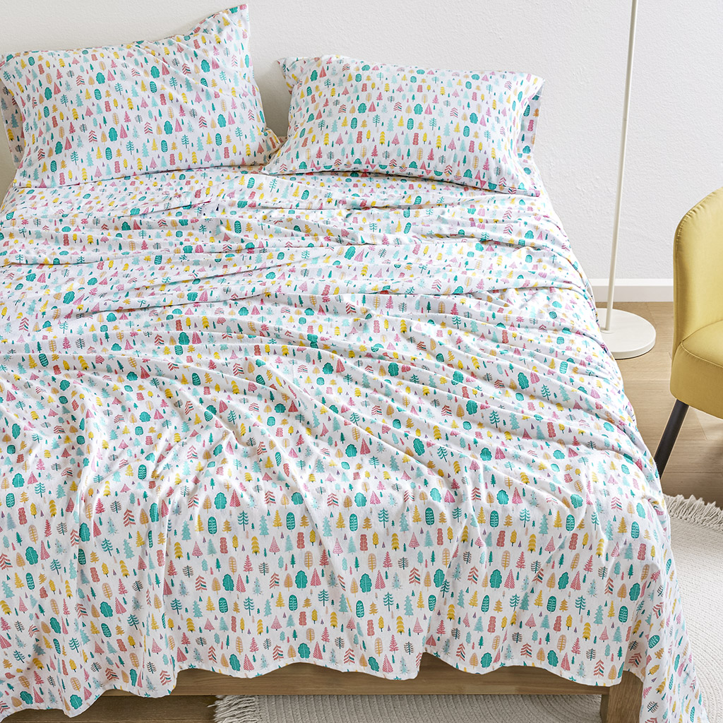 Cozy Soft Cotton Flannel Printed Sheet Set