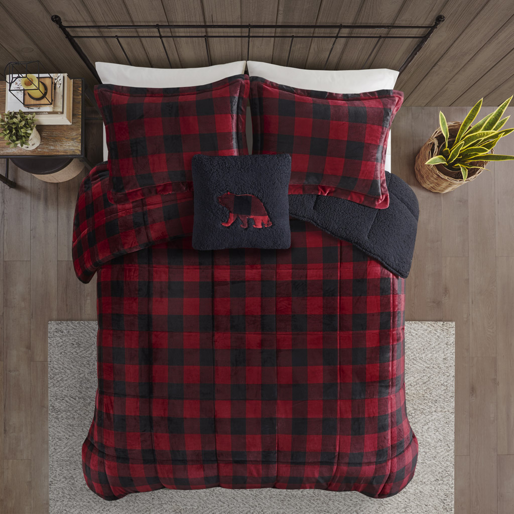 Alton Plush to Sherpa Down Alternative Comforter Set