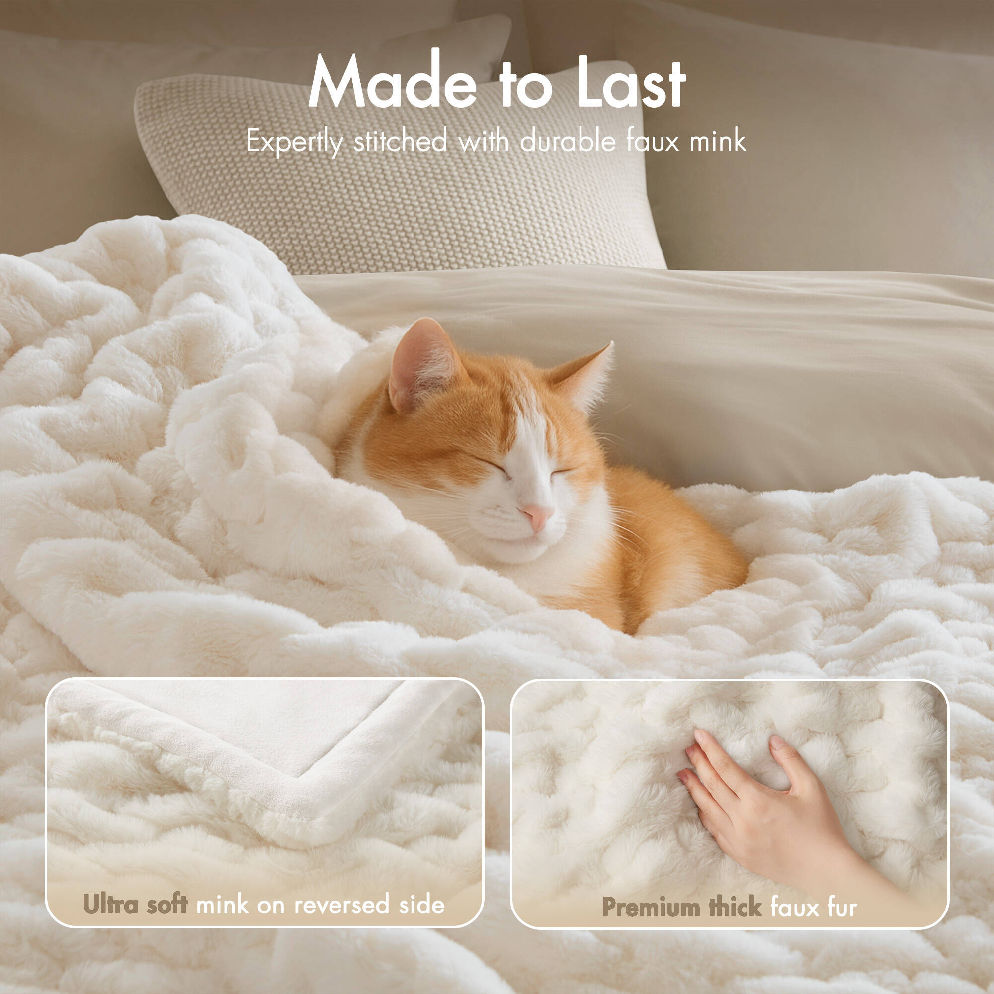 Ruched Fur Throw
