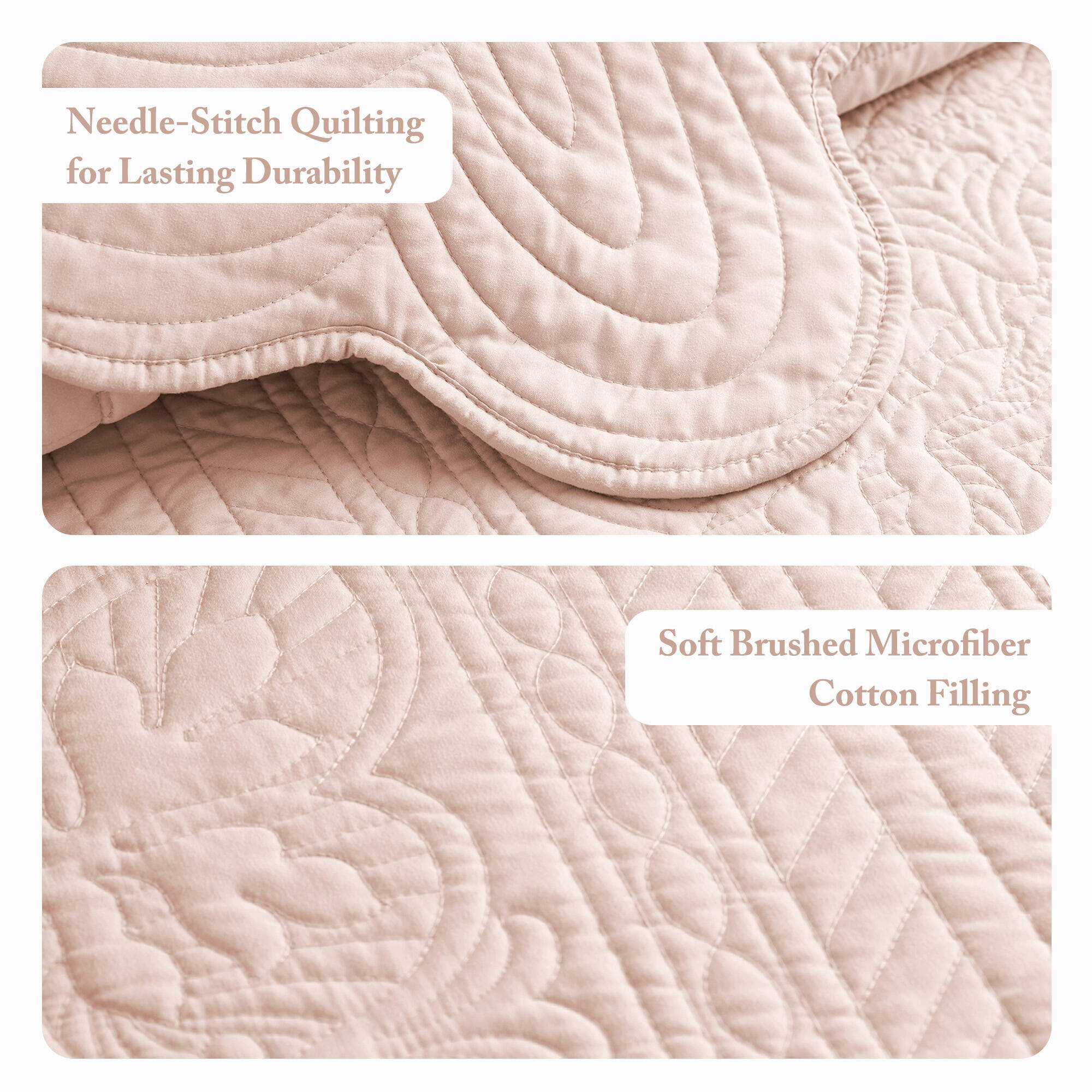 Tuscany 3 Piece Reversible Scalloped Edge Quilt Set