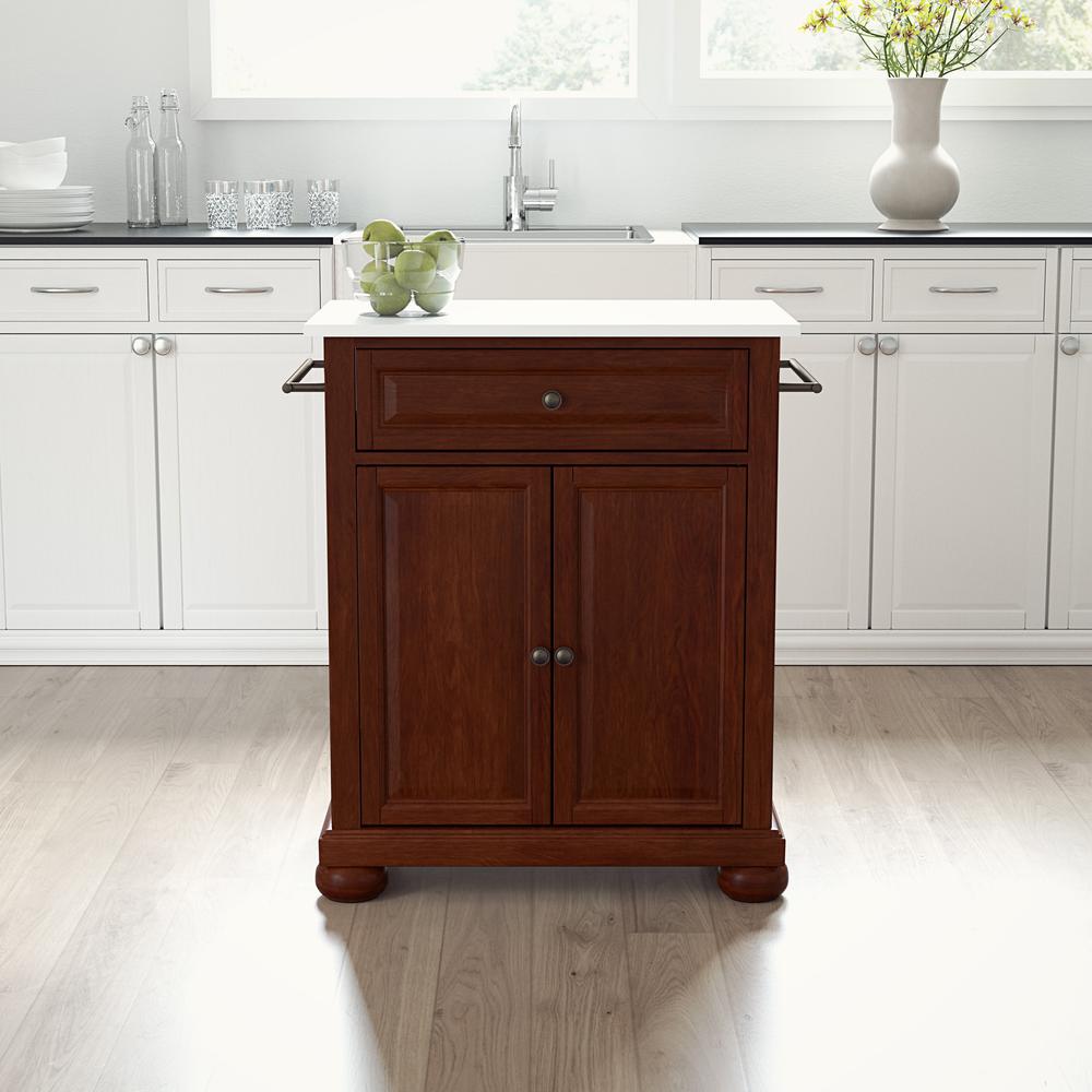 Alexandria Stone Top Portable Kitchen Island/Cart