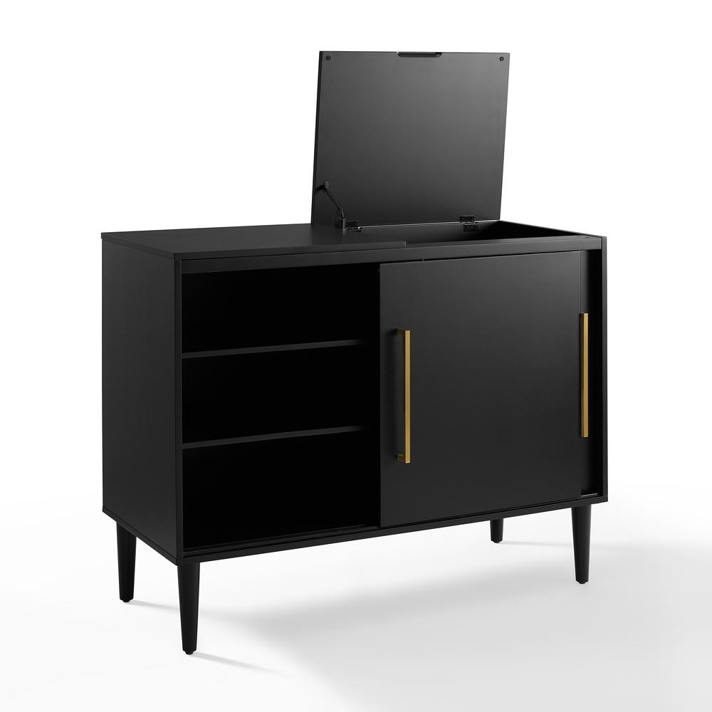 Everett Large Record Player Cabinet With Vinyl Storage