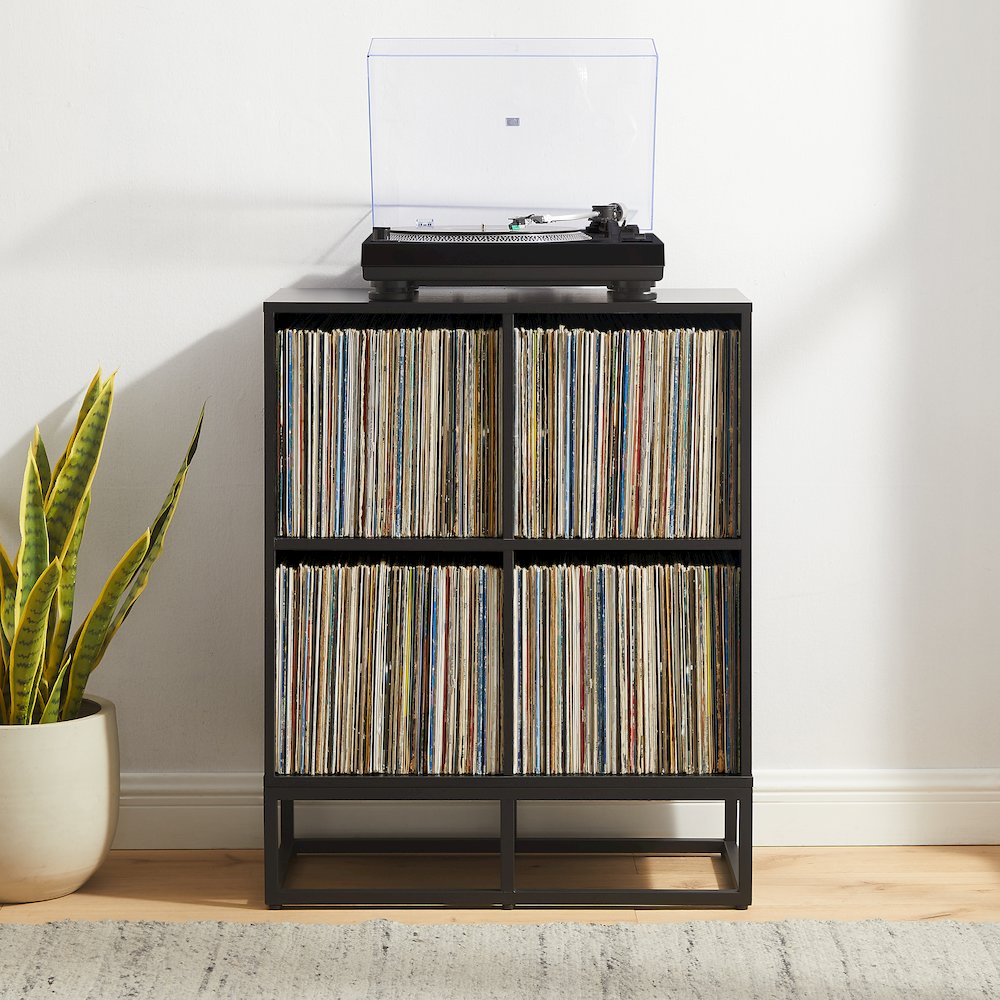 Enzo 4 Cube Record Player Stand With Vinyl Storage