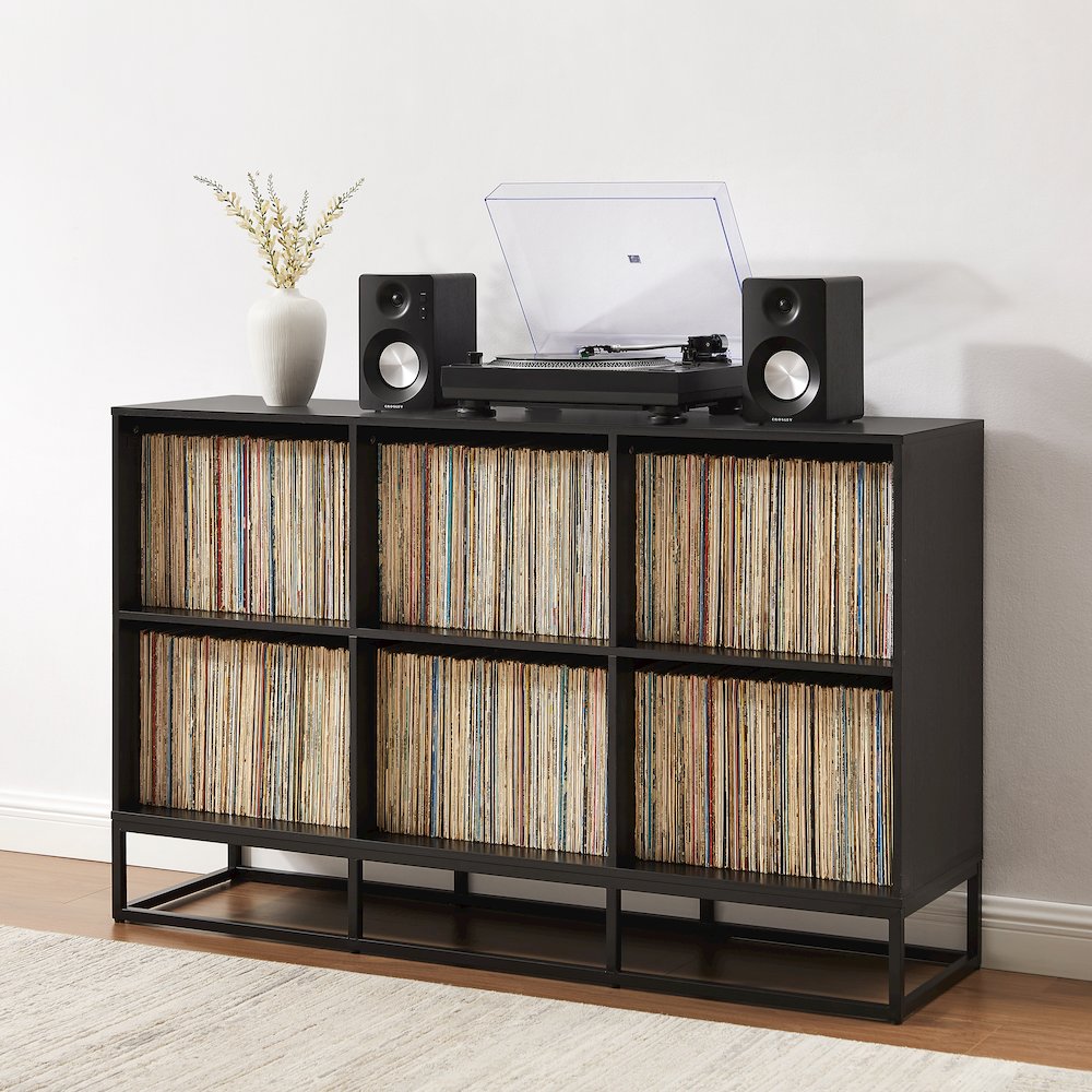 Enzo 6 Cube Record Player Stand With Vinyl Storage