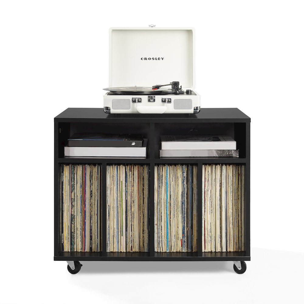 Carlo Rolling Record Player Stand With Vinyl Storage