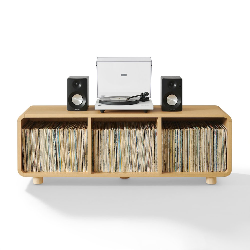 Zoe Large Record Player Stand With Vinyl Storage