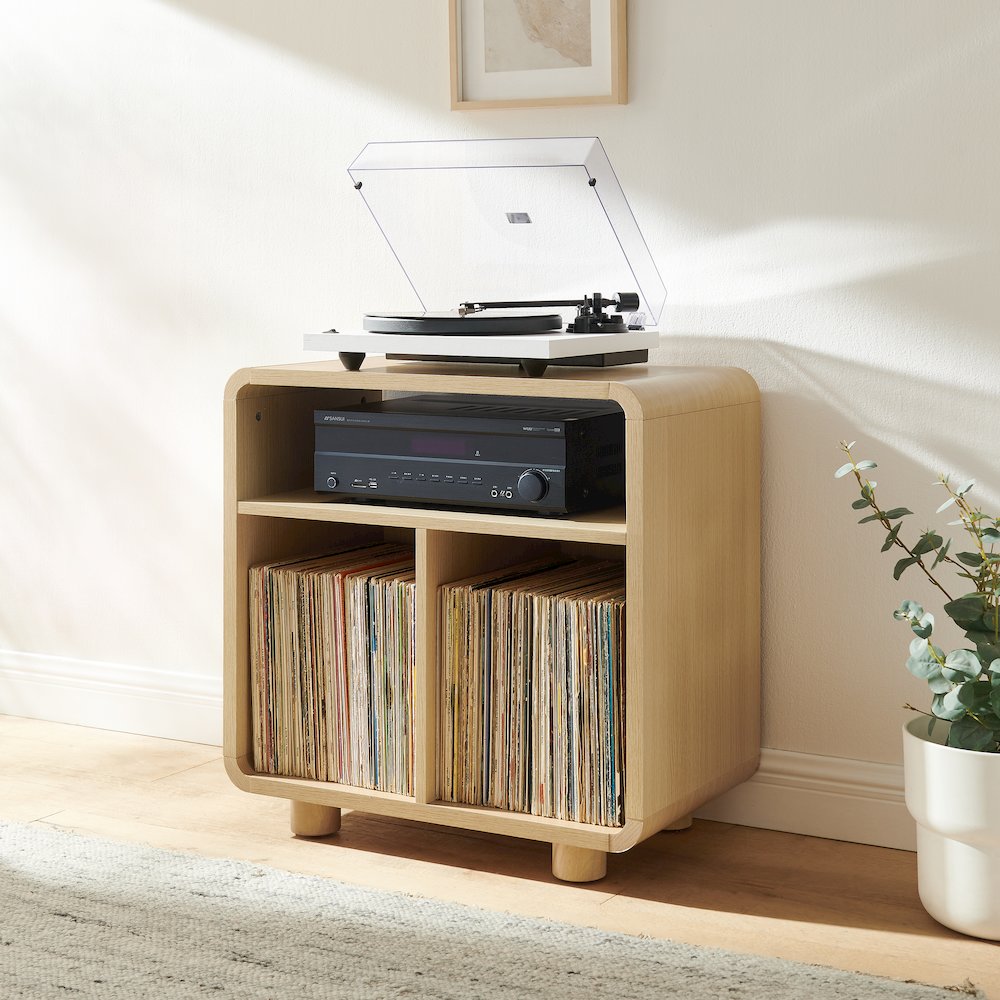 Zoe Record Player Stand With Vinyl Storage Ash