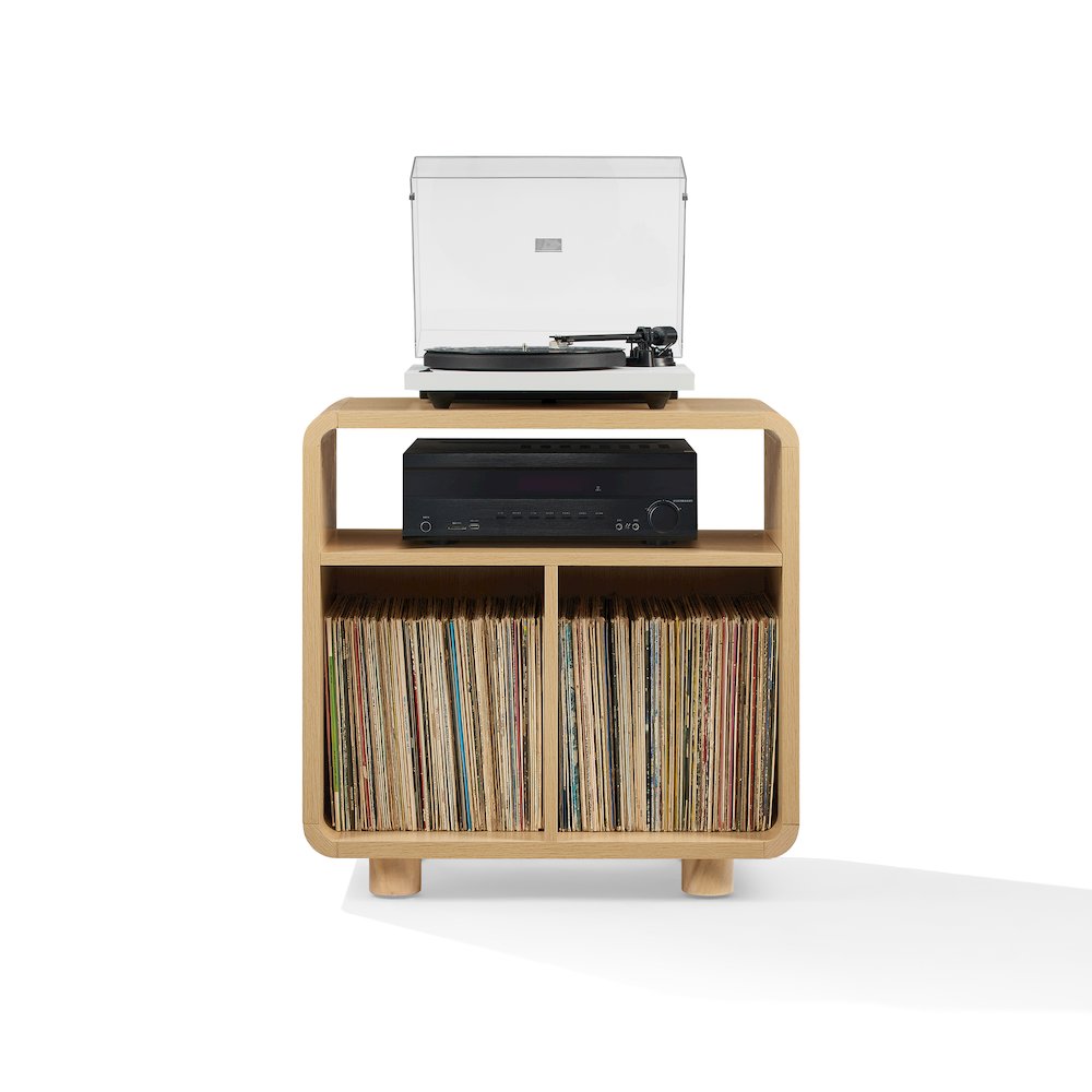 Zoe Record Player Stand With Vinyl Storage Ash