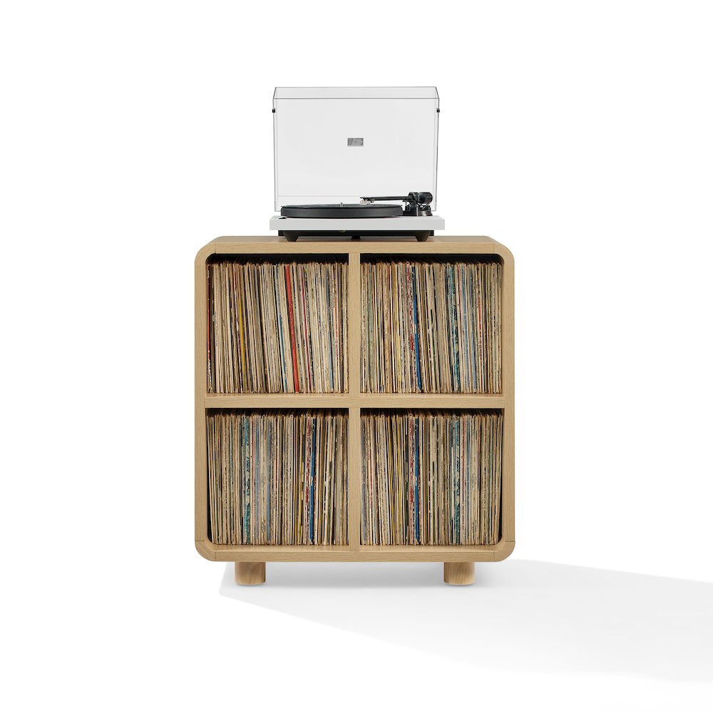 Zoe 4 Cube Record Player Stand With Vinyl Storage Ash