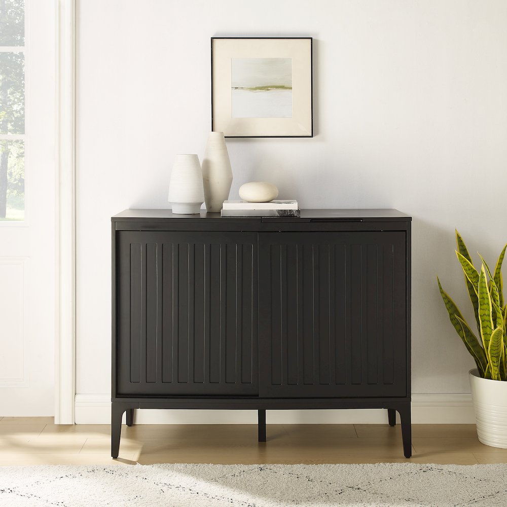 Asher Large Record Player Cabinet With Vinyl Storage