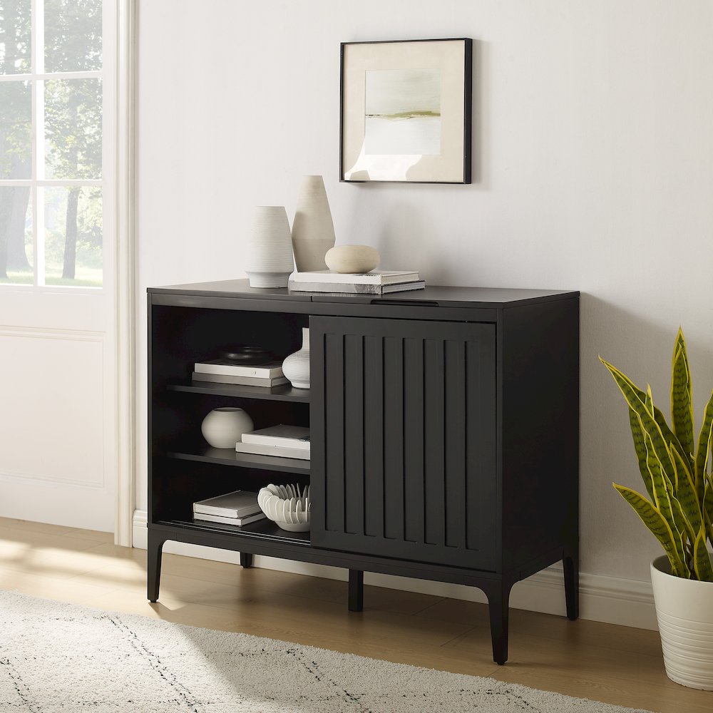 Asher Large Record Player Cabinet With Vinyl Storage