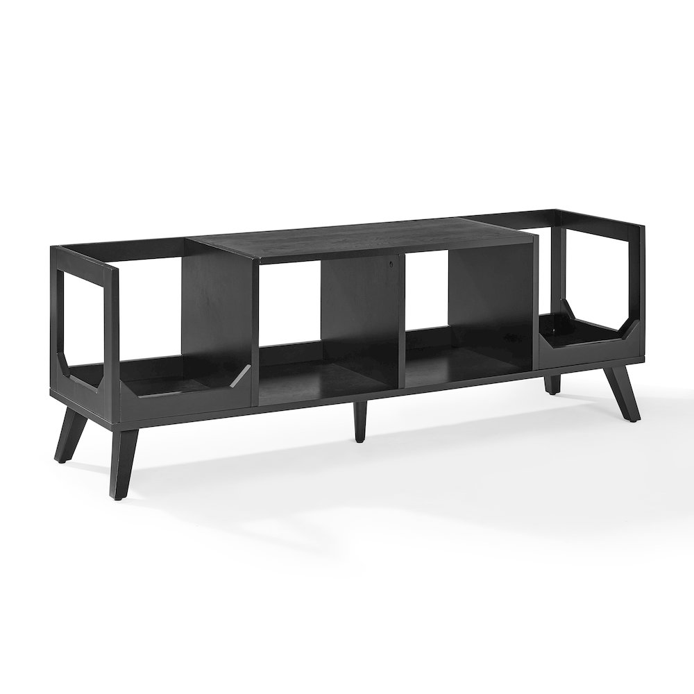 Asheville Low Record Player Stand With Vinyl Storage