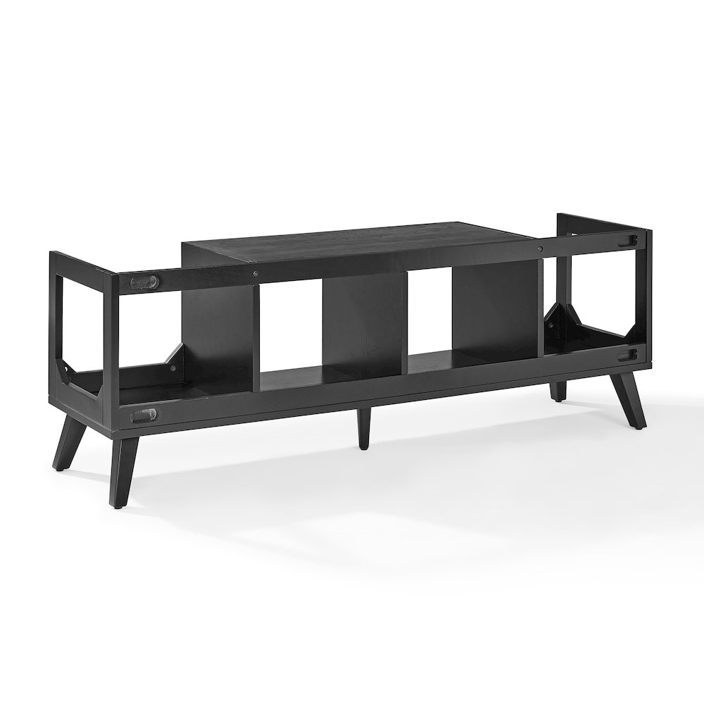 Asheville Low Record Player Stand With Vinyl Storage