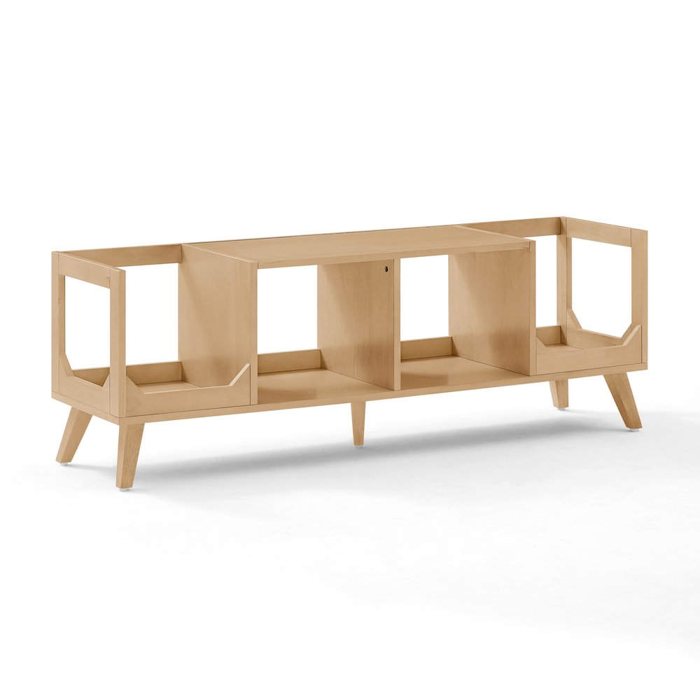 Asheville Low Record Player Stand With Vinyl Storage Natural
