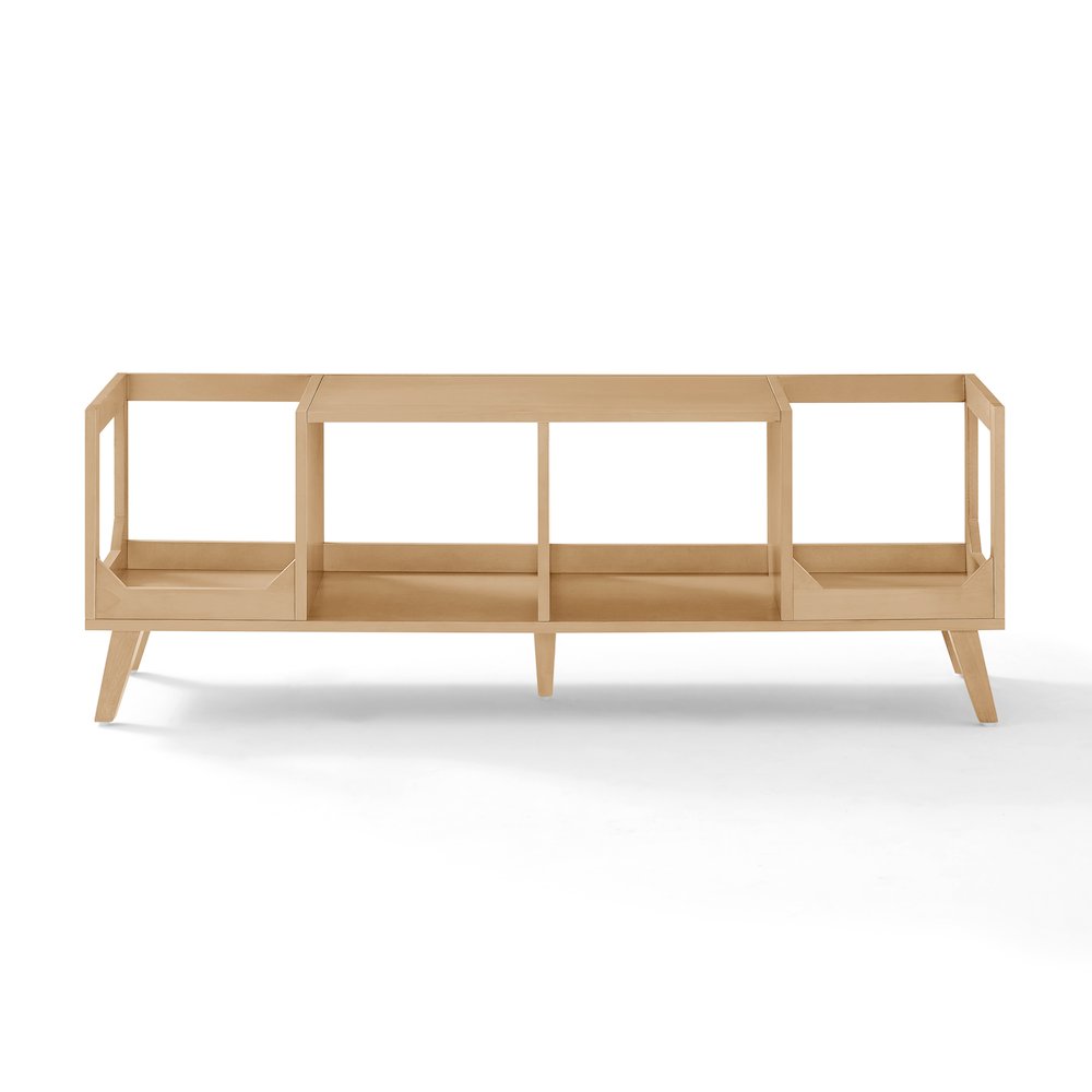 Asheville Low Record Player Stand With Vinyl Storage Natural