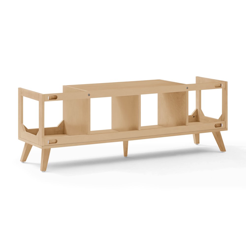 Asheville Low Record Player Stand With Vinyl Storage Natural
