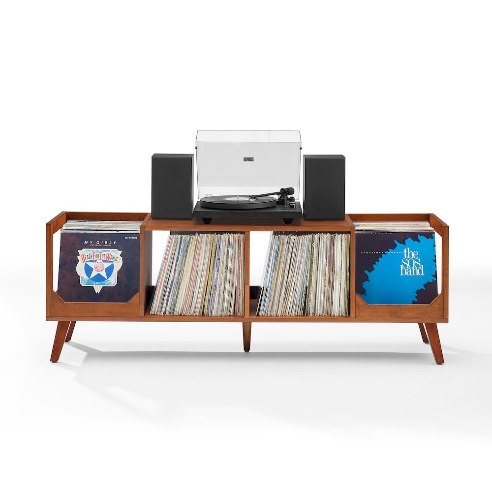 Asheville Low Record Player Stand With Vinyl Storage