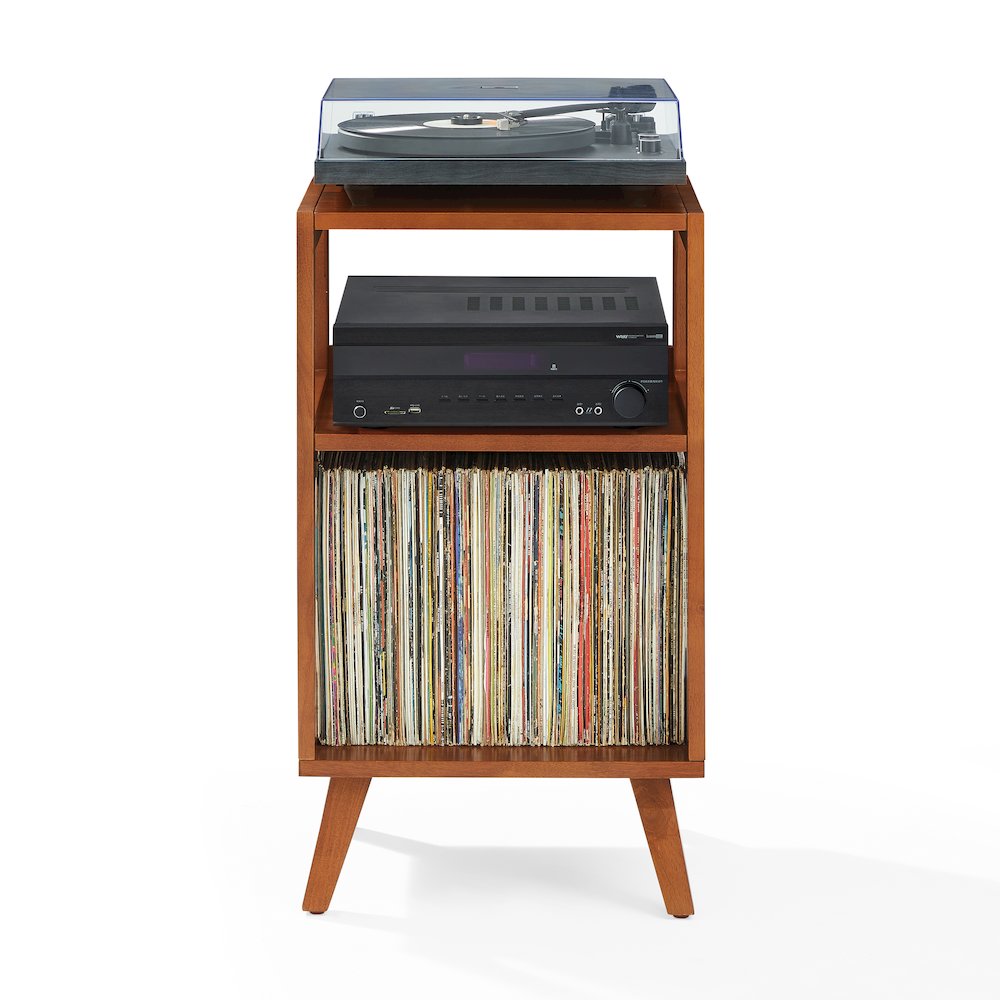 Asheville Small Record Player Stand With Vinyl Storage