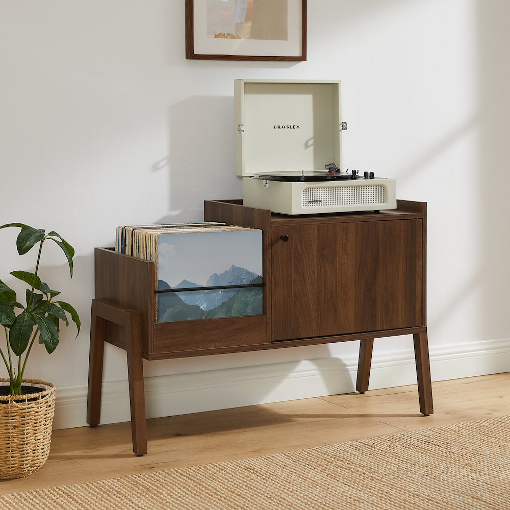 Luna Record Player Cabinet With Vinyl Storage