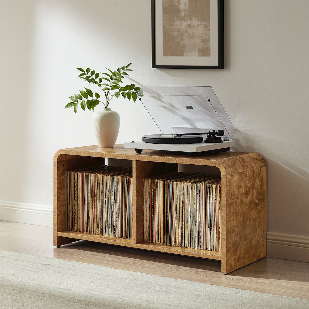 Ingrid Medium Record Player Stand With Vinyl Storage Maple