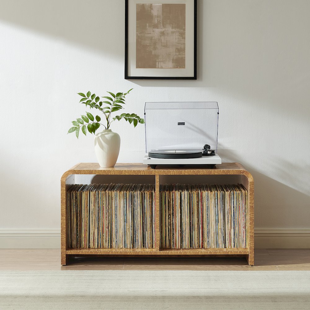 Ingrid Medium Record Player Stand With Vinyl Storage Maple