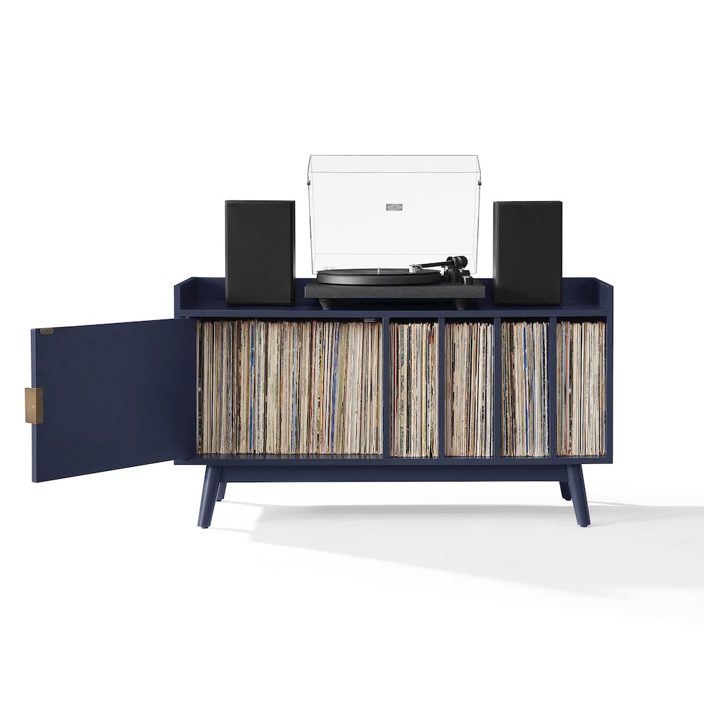 Skylar Mid-Century Record Player Cabinet with Vinyl Storage