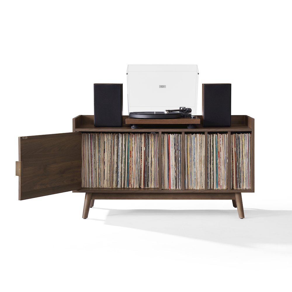 Skylar Mid-Century Record Player Cabinet with Vinyl Storage
