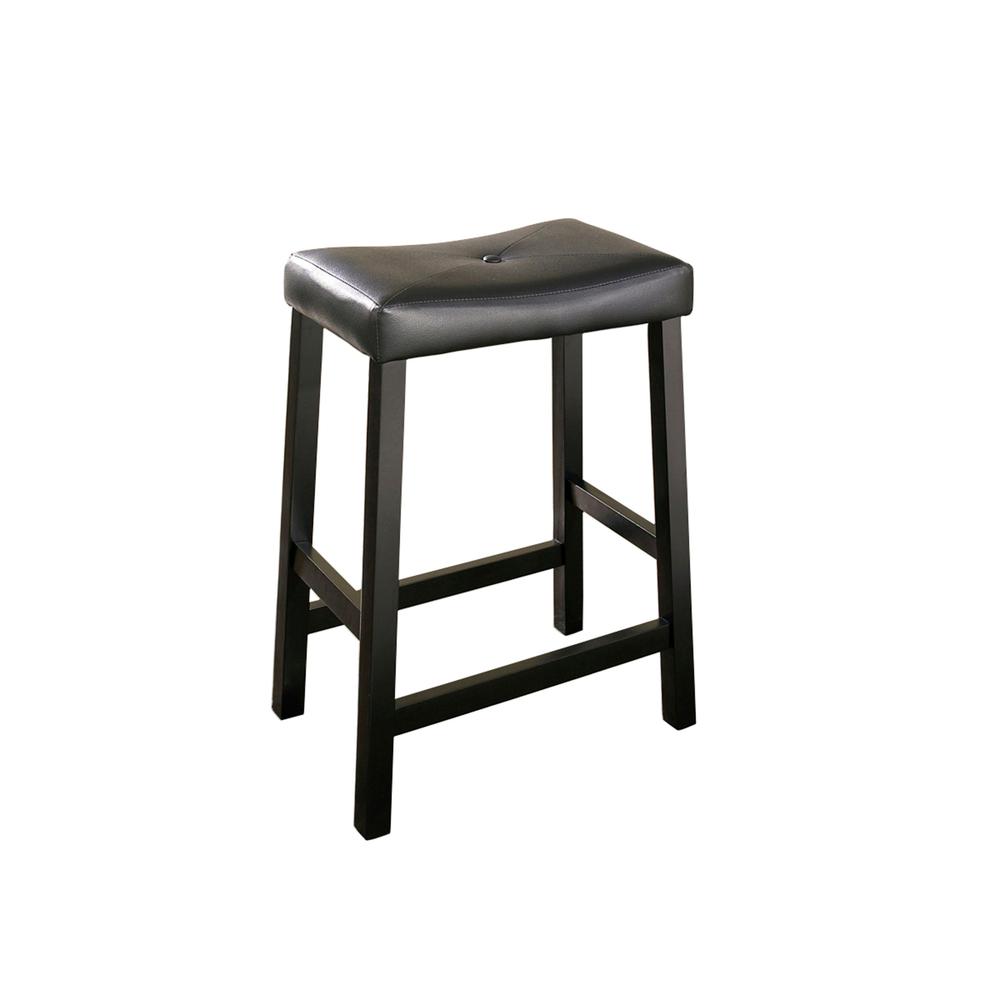 Upholstered Saddle Seat 2Pc Counter Height Bar Stool Set – 2 Stools