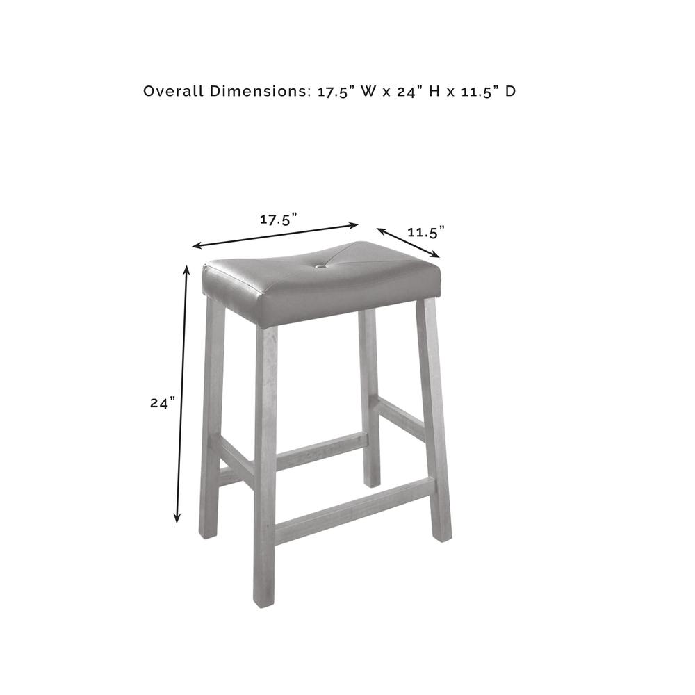 Upholstered Saddle Seat 2Pc Counter Height Bar Stool Set – 2 Stools