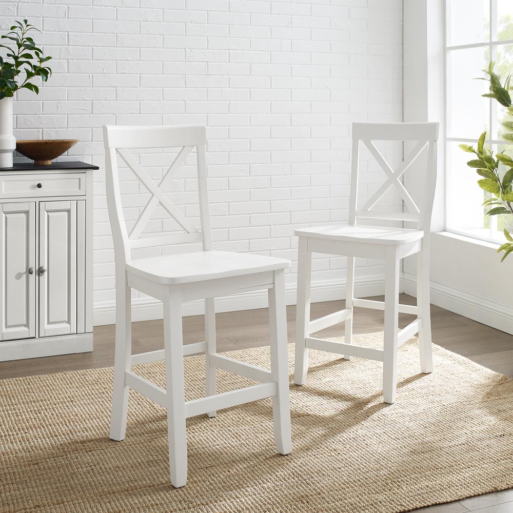 X-Back 2-Piece Counter Height Bar Stool Set – 2 Stools