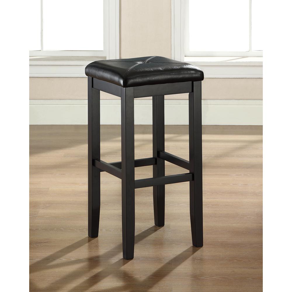 Upholstered Square Seat 2-Piece Bar Stool Set – 2 Stools