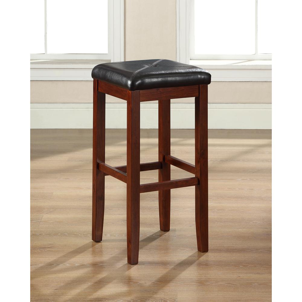 Upholstered Square Seat 2-Piece Bar Stool Set – 2 Stools