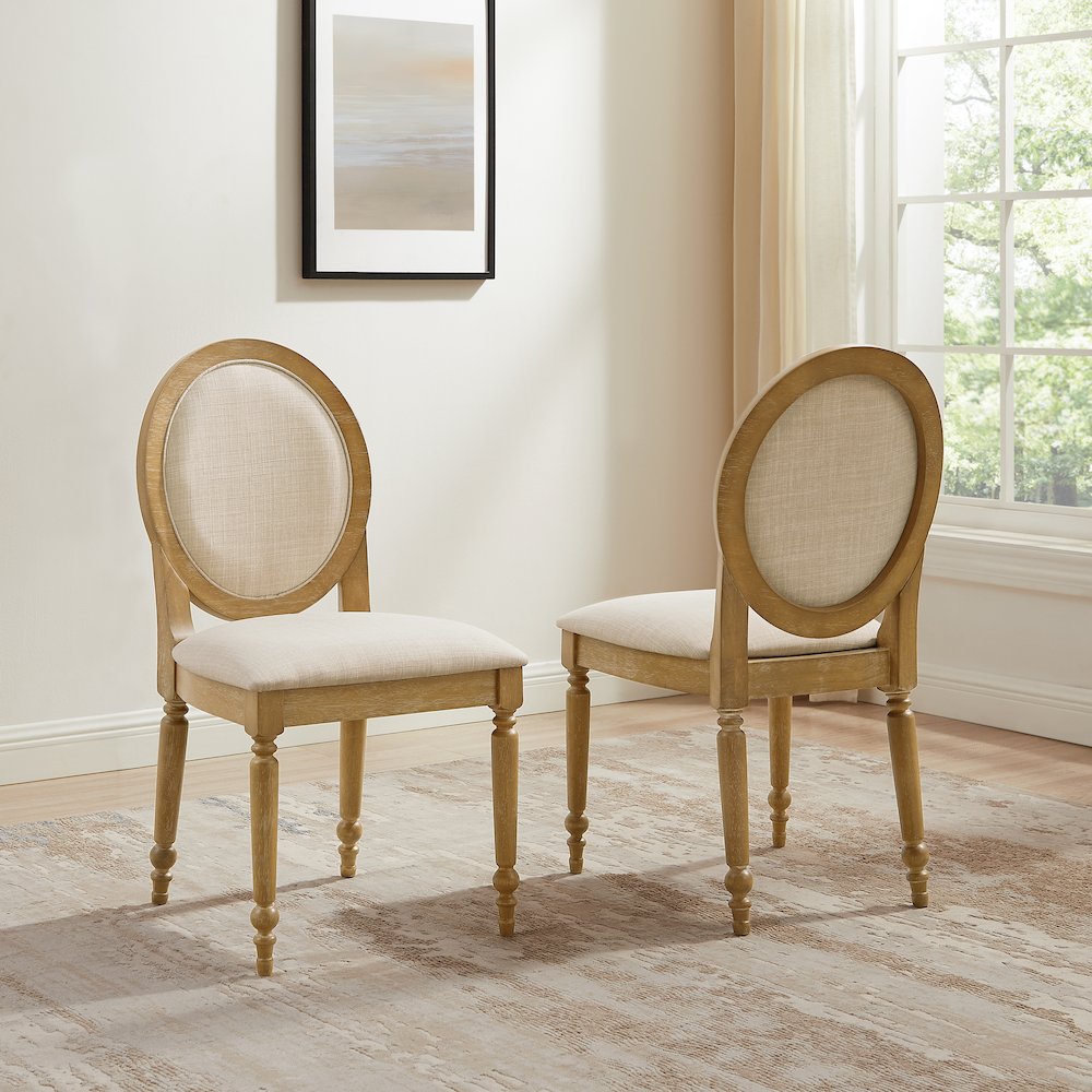 Daphne 2-Piece Dining Chair Set Rustic Brown/Crème – 2 Chairs