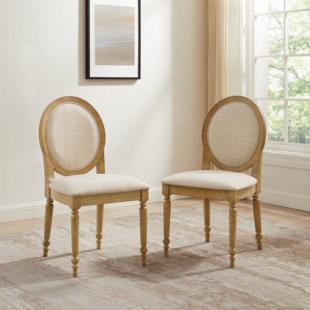 Daphne 2-Piece Dining Chair Set Rustic Brown/Crème – 2 Chairs