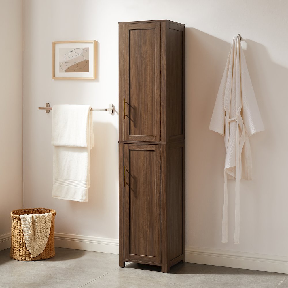 Savannah Linen Storage Cabinet Walnut