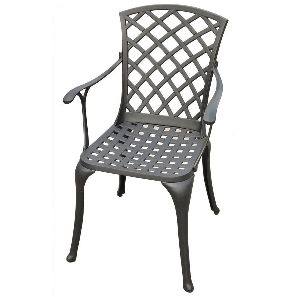 Sedona 2Pc High Back Cast Aluminum Outdoor Chair Set – 2 High Back Armchairs
