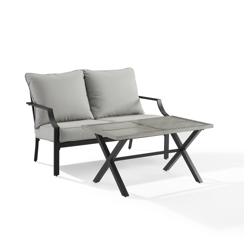 Otto 2Pc Outdoor Loveseat Patio Furniture Set – Loveseat & Coffee Table