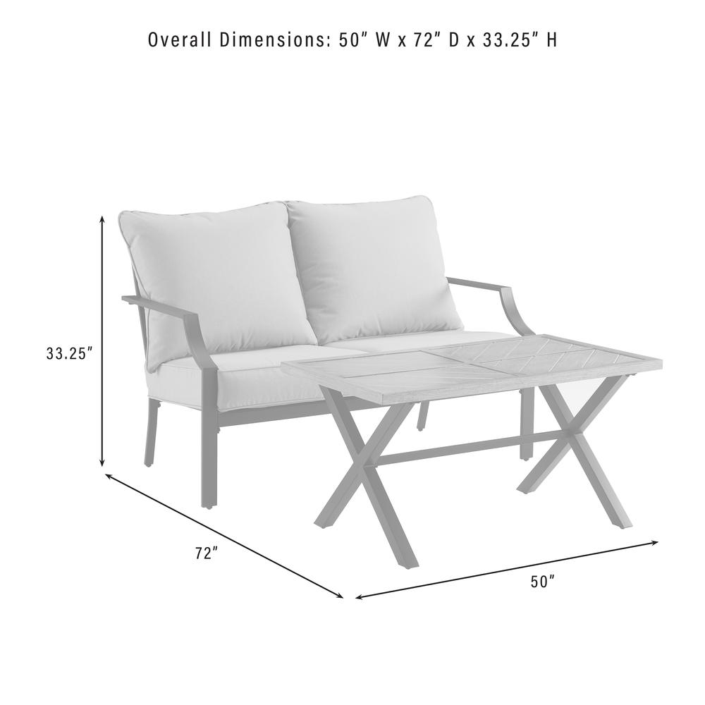 Otto 2Pc Outdoor Loveseat Patio Furniture Set – Loveseat & Coffee Table