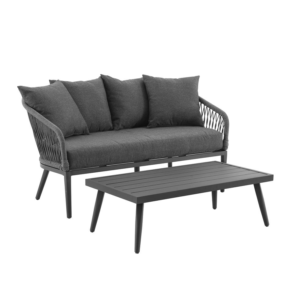 Dover 2Pc Outdoor Loveseat Patio Furniture Set – Loveseat & Coffee Table