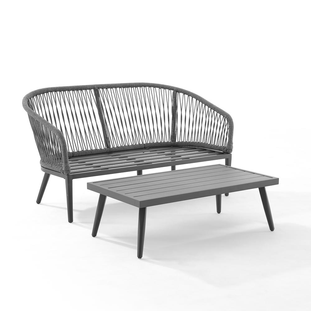 Dover 2Pc Outdoor Loveseat Patio Furniture Set – Loveseat & Coffee Table
