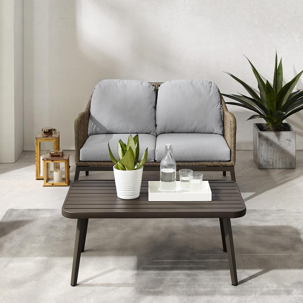 Haven 2Pc Wicker Outdoor Loveseat Patio Furniture Set – Loveseat & Coffee Table