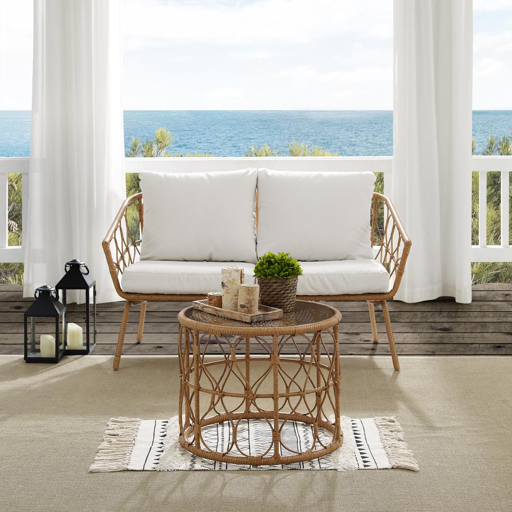 Juniper 2Pc Wicker Outdoor Loveseat Patio Furniture Set