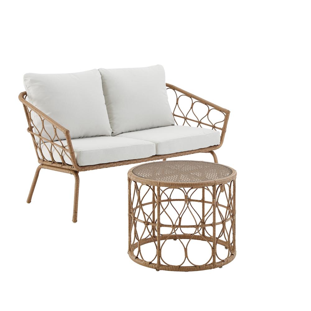 Juniper 2Pc Wicker Outdoor Loveseat Patio Furniture Set