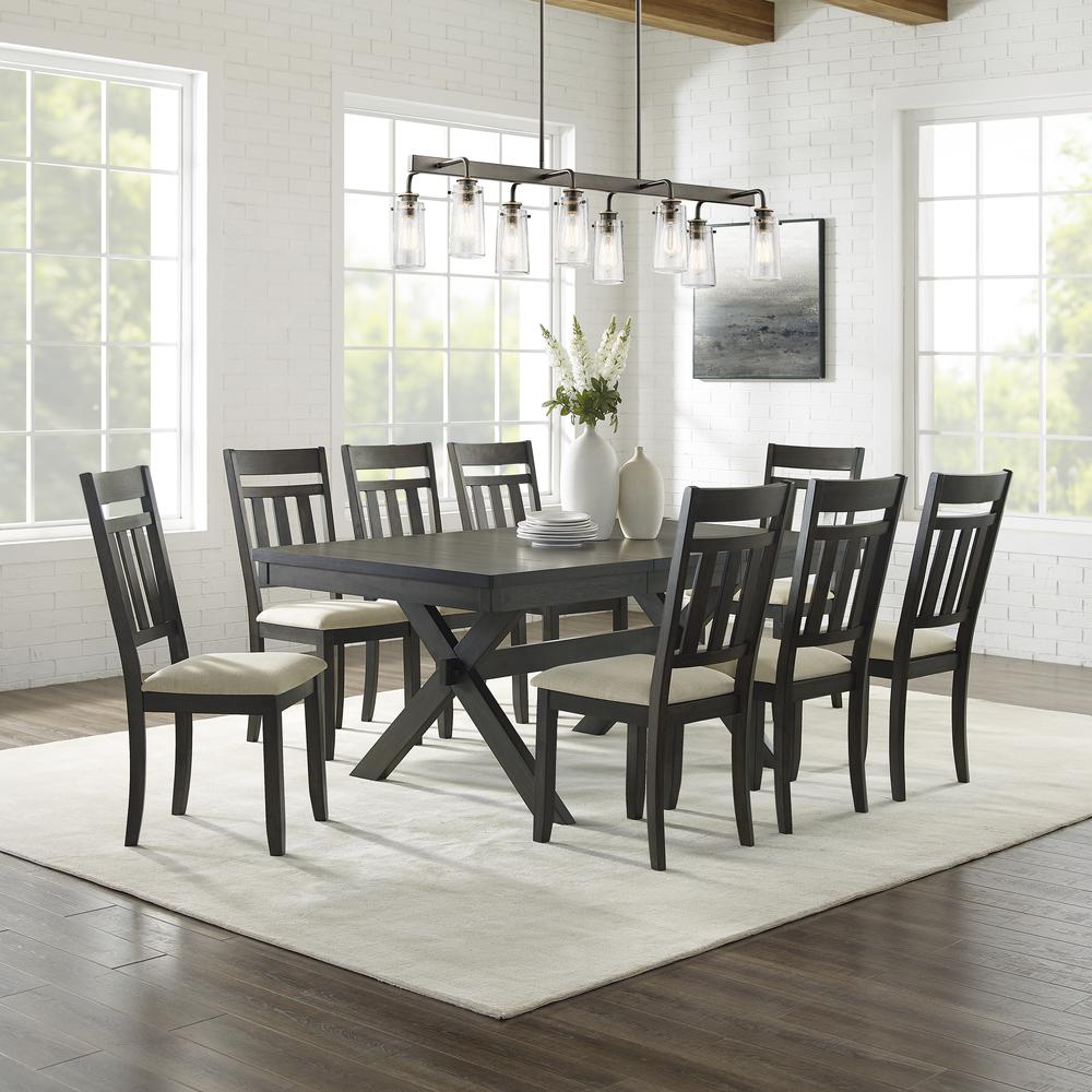 Hayden 9-Piece Dining Table Set For 8 – Table & 8 Slat Back Chairs