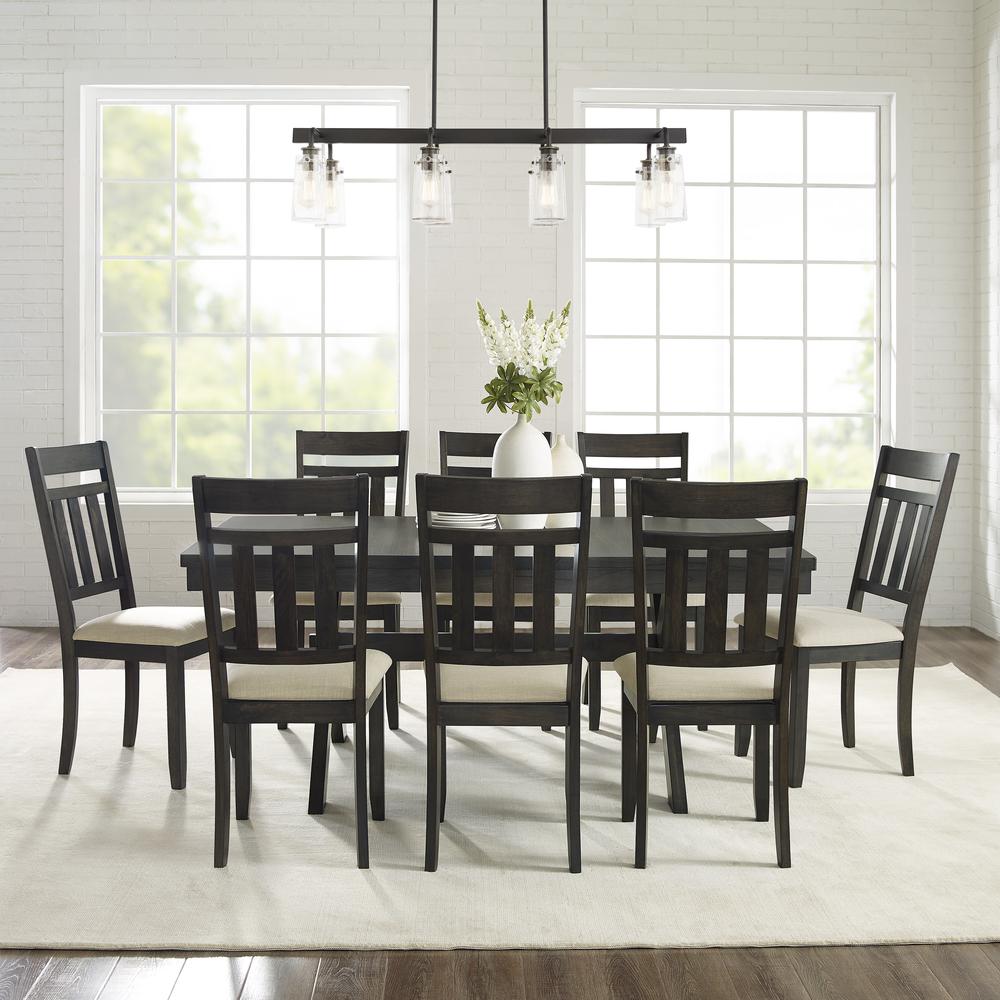 Hayden 9-Piece Dining Table Set For 8 – Table & 8 Slat Back Chairs