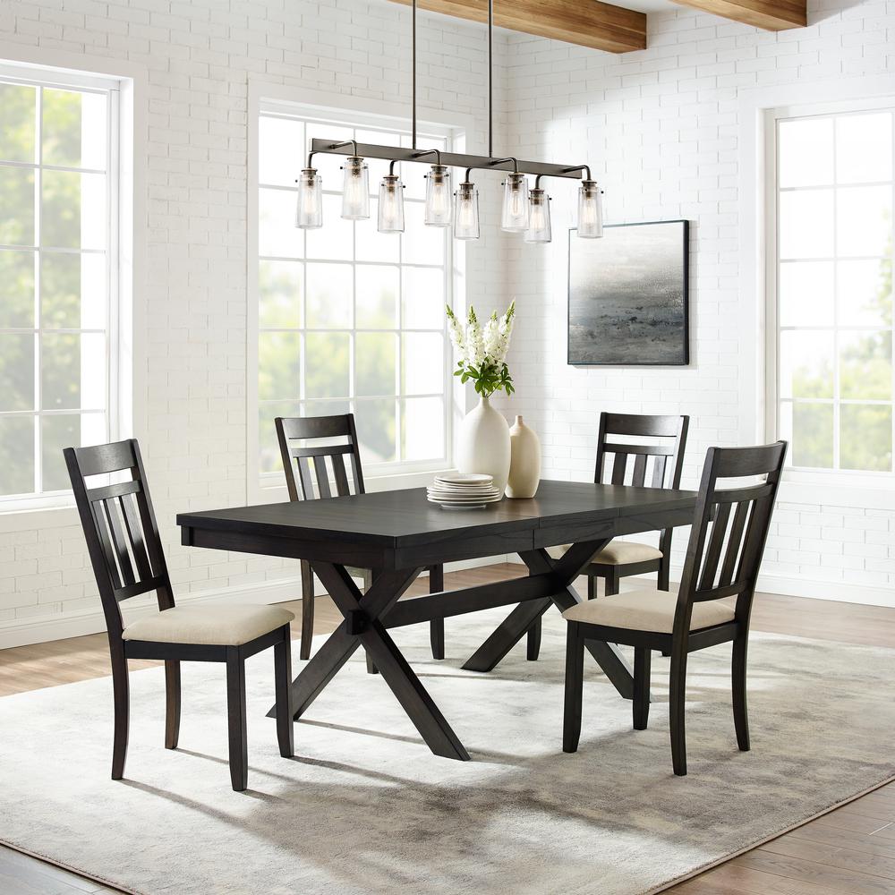 Hayden 5-Piece Dining Table Set For 4 – Table & 4 Slat Back Chairs